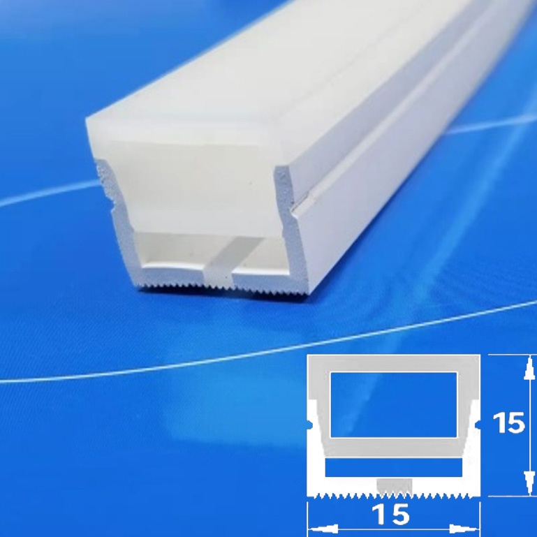 15*15mm Three-Sided Emitting Silicone LED Strip Diffuser For 10mm Tape Lights 15*15mm Three-Sided Emitting Silicone LED Strip Diffuser For 10mm Tape Lights